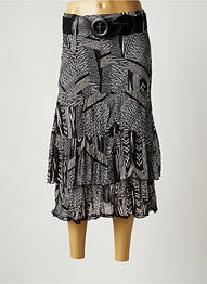 Jupe mi-longue taille normale noir MOKA'S femme