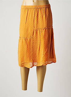 Jupe mi-longue coupe droite orange SPARKZ femme