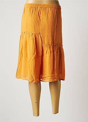 Jupe mi-longue coupe droite orange SPARKZ femme