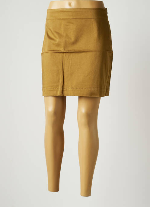 Jupe courte fermeture zip latéral marron LA FIANCEE DU MEKONG femme