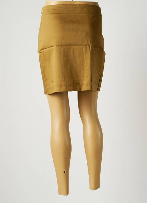 Jupe courte fermeture zip latéral marron LA FIANCEE DU MEKONG femme