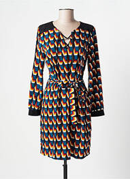 Robe mi-longue manches longues manches longues bleu MOKA'S femme