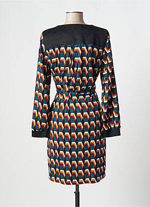 Robe mi-longue manches longues manches longues bleu MOKA'S femme