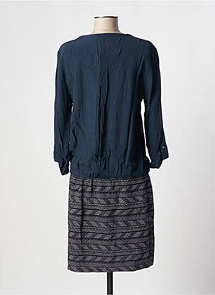 Robe mi-longue manches longues manches longues bleu MOKA'S femme