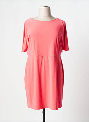 Robe mi-longue tissage crêpe manches courtes orange DAMART femme