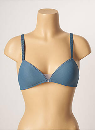 Soutien-gorge effet matière satinée haut triangles bleu PASSIONATA femme