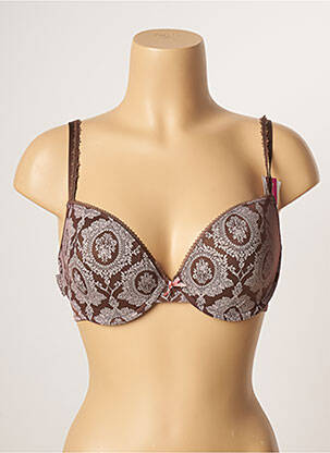 Soutien-gorge effet matière satinée haut soutien-gorge moulé marron PASSIONATA femme