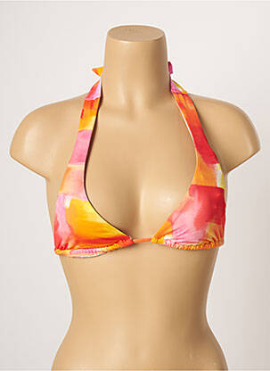 Haut de maillot de bain stretch haut triangles orange CHERRY BEACH femme