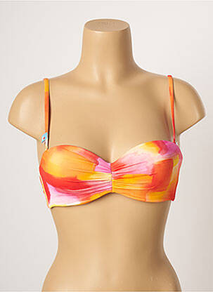 Haut de maillot de bain stretch haut soutien-gorge balconnet orange CHERRY BEACH femme