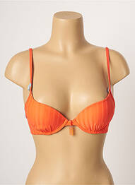 Haut de maillot de bain stretch haut soutien-gorge push-up orange CHERRY BEACH femme