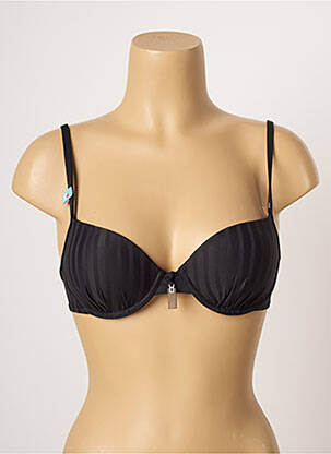 Haut de maillot de bain stretch haut soutien-gorge push-up noir CHERRY BEACH femme