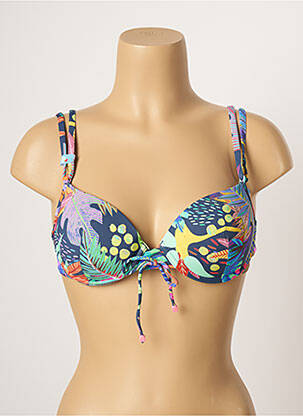 Haut de maillot de bain stretch haut soutien-gorge moulé bleu CHERRY BEACH femme