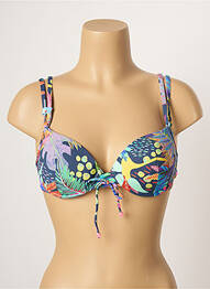Haut de maillot de bain stretch haut soutien-gorge moulé bleu CHERRY BEACH femme