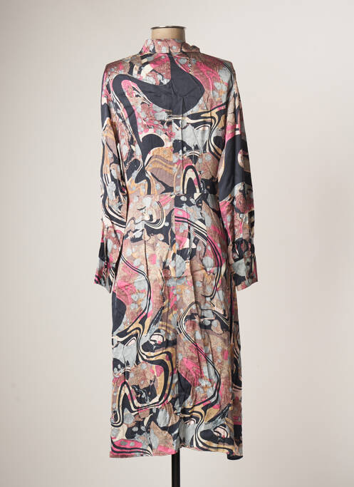 Robe mi-longue coupe fluide manches longues bleu ESPRIT femme