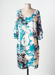 Robe mi-longue manches 3/4 manches 3/4 vert SPG WOMAN femme
