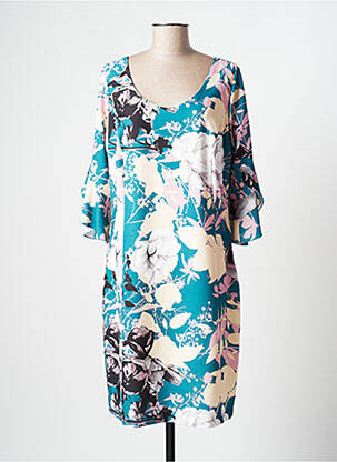 Robe mi-longue manches 3/4 manches 3/4 vert SPG WOMAN femme