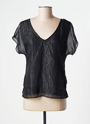 Blouse légère et transparente manches courtes noir ESPRIT femme
