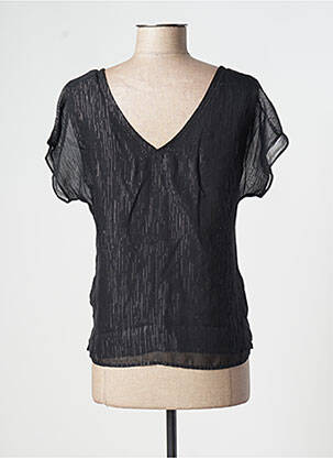 Blouse légère et transparente manches courtes noir ESPRIT femme