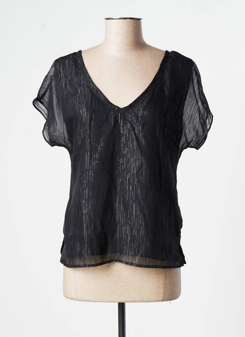 Blouse légère et transparente manches courtes noir ESPRIT femme