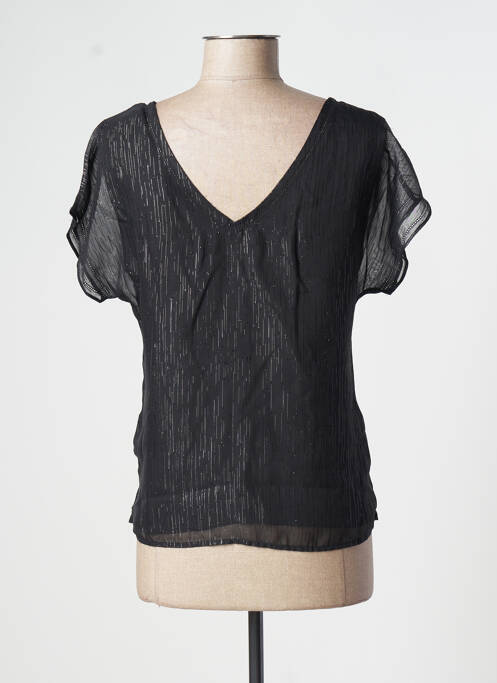 Blouse légère et transparente manches courtes noir ESPRIT femme