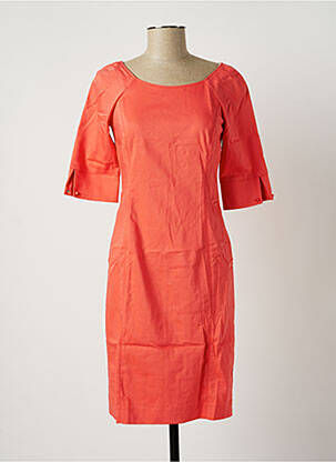 Robe mi-longue manches courtes manches courtes orange EVA KAYAN femme