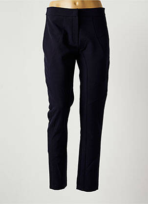 Pantalon slim tissage popeline taille normale bleu EVA KAYAN femme