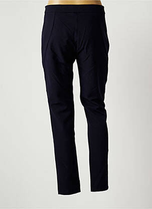 Pantalon slim tissage popeline taille normale bleu EVA KAYAN femme