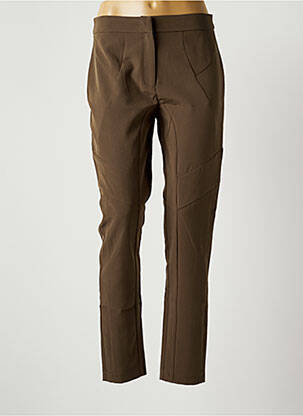 Pantalon slim tissage popeline taille normale vert EVA KAYAN femme