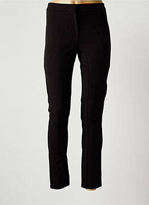 Pantalon slim tissage popeline taille normale noir EVA KAYAN femme
