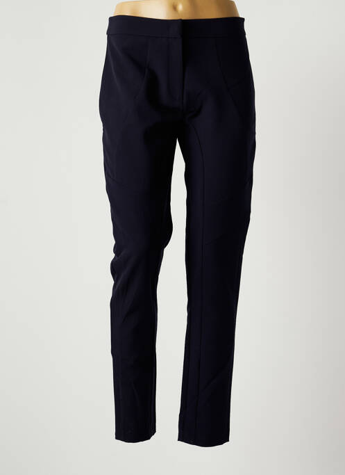 Pantalon slim tissage popeline taille normale bleu EVA KAYAN femme
