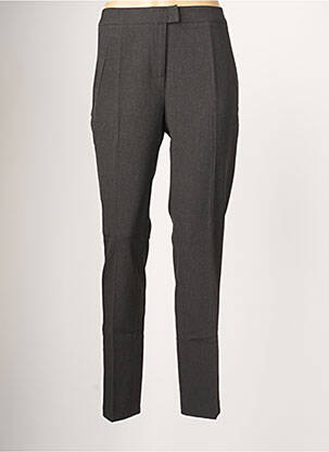 Pantalon droit fermeture zippée sous rabat avec crochet taille normale gris EVA KAYAN femme