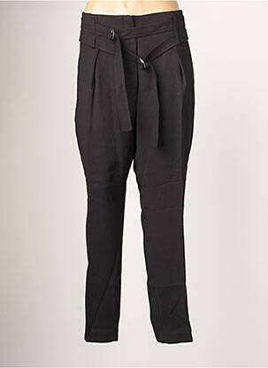 Pantalon droit coupe carotte taille haute noir EVA KAYAN femme