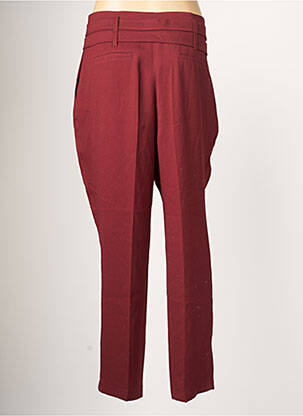 Pantalon droit tissage crêpe taille haute rouge EVA KAYAN femme