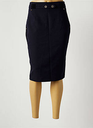 Jupe mi-longue stretch bleu EVA KAYAN femme