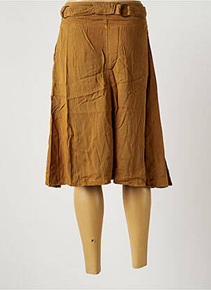Jupe mi-longue taille haute marron EVA KAYAN femme