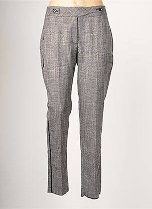 Pantalon chino broderie galons latéraux taille normale gris EVA KAYAN femme
