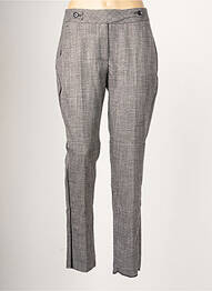 Pantalon chino broderie galons latéraux taille normale gris EVA KAYAN femme