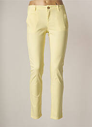 Pantalon chino fermeture zippée sous rabat boutonné taille normale vert LAB DIP PARIS femme