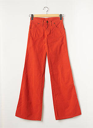 Pantalon large fermeture zippée sous rabat boutonné taille normale orange NANAS DE PARIS femme