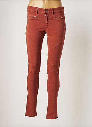 Pantalon slim taille basse taille basse marron COUTURIST femme
