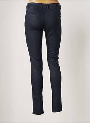 Pantalon chino fermeture zippée sous rabat boutonné taille normale bleu COUTURIST femme