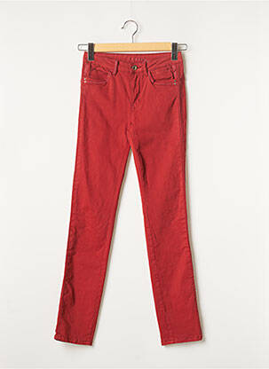 Pantalon slim broderie rivets taille normale rouge C'EST BEAU LA VIE femme