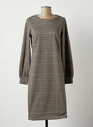 Robe mi-longue manches longues manches longues beige SOYACONCEPT femme