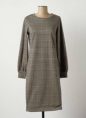 Robe mi-longue manches longues manches longues beige SOYACONCEPT femme