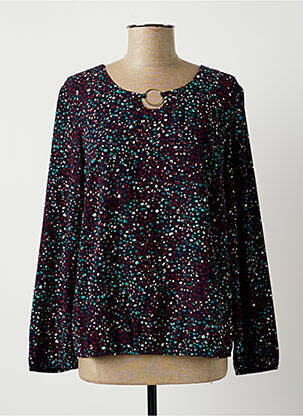 Blouse tissage popeline manches longues bleu DIANE LAURY femme