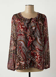 Blouse légère et transparente manches longues rouge DIANE LAURY femme