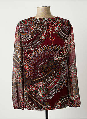 Blouse légère et transparente manches longues rouge DIANE LAURY femme