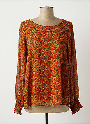 Blouse légère et transparente manches longues orange SOYACONCEPT femme