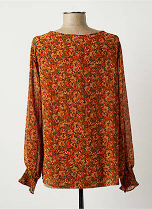 Blouse légère et transparente manches longues orange SOYACONCEPT femme