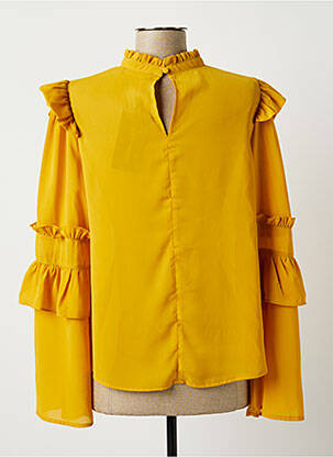 Blouse fermeture boutonnée au dos manches longues jaune LOFTY MANNER femme